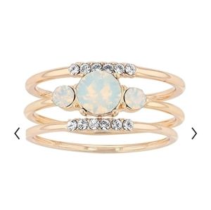 💍 Brilliance New Crystal Stack Ring Set, Gold-Tone, size 7   💍